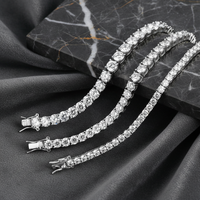 Bracelet tennis en argent sterling 925 avec moissanite étincelante, vente en gros, moissanite VVS 2mm-6.5mm, bracelet tennis glacé