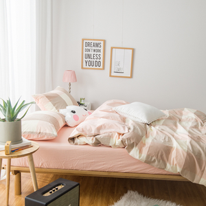 Bắc Âu Đơn Giản Cổ Điển 200TC Tinh Khiết Cotton Bốn Mảnh Chăn Bìa Bộ Đồ Giường Đặt Cho Khách Sạn Và Nhà Phòng Ngủ - Product Image 2