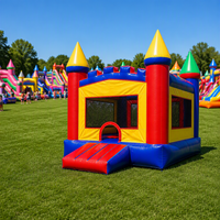 Château gonflable coloré facile à installer pour les jeux en plein air, usage commercial