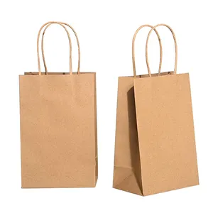 Bolsa de papel Kraft marrón o blanco para perros calientes con estampado personalizado de calidad alimentaria