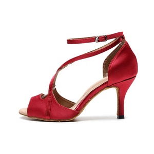 1030 Satén de seda rojo tacón 7,5 cm <span class=keywords><strong>Flamenco</strong></span> zapatos de baile - Product Image 5