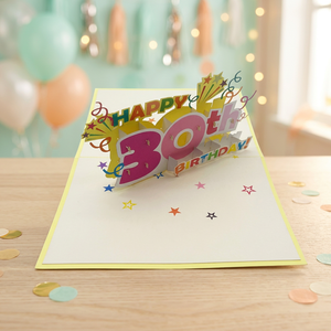 Carte Pop-up 3D Anniversaire 30 Ans Viet-craft Tendance Actuelle, Chiffre 3D, Vœux Faits Main en Papier, Couleur et Taille Personnalisables, Décoration Maison - Product Image 4