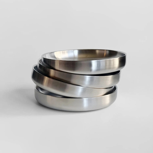 Plato de <span class=keywords><strong>Acero</strong></span> <span class=keywords><strong>Inoxidable</strong></span> SS304 con Logotipo Personalizado para Restaurante, Hotel, Tazón Redondo para Cena, Bandeja para Servir Alimentos - Product Image 2