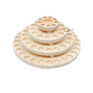 Étagère à Huiles Essentielles en Bois à 3 Niveaux Ronde, Couleur Naturelle, Support Durable pour Bouteilles et Organisateur de Vernis à Ongles - Product Image 1