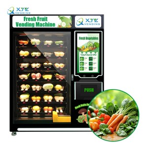 Fabrication chinoise, système d'ascenseur à axe XY LED de 32 pouces, distributeur automatique de nourriture fraîche à écran tactile, options de paiement multiples - Product Image 1
