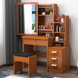 Coiffeuse blanche en bois avec miroir – Designs simples de coiffeuses en bois - Product Image 3