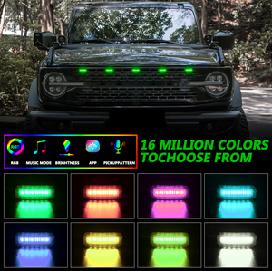 Luz de rejilla delantera Rgb para <span class=keywords><strong>Ford</strong></span> Bronco 2021 -2024 Badlands Everglades Stroppr Edition Accesorios de lámpara - Product Image 2