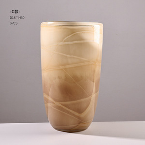Vase en verre artisanal haut de gamme à large ouverture, motif nuage, avec design artistique coloré mat pour salon intérieur - Product Image 6