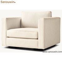 Ensemble de canapés modulaires sectionnels modernes en tissu rembourré pour salon avec fauteuil et ottoman