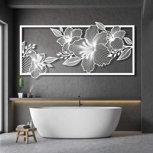Art mural en métal unique fait à la main avec des motifs floraux pour les espaces de bureau d'intérieur à la maison ou le but de cadeau conçu et les matériaux de qualité supérieure - Product Image 3