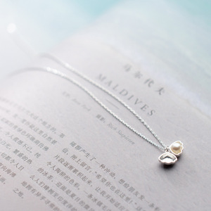 Collar de Plata S925 con Ocho Perlas, Estilo Coreano, Elegante y Casual, Collar Corto para Mujer, Accesorio D9339 - Product Image 2