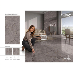 Vistaar Fortune Grey Marble Look Digital Polished Porcelain Tiles 600x1200mm 8.3mm India Export Quality - Product Image 2