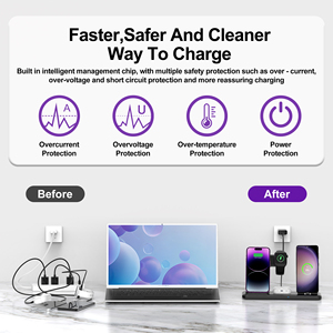 Base de <span class=keywords><strong>Carga</strong></span> Inalámbrica 4 en 1 Plegable con Logotipo Personalizado al por Mayor para <span class=keywords><strong>iPhone</strong></span> 17/16/15, Airpods e iWatch - Product Image 3