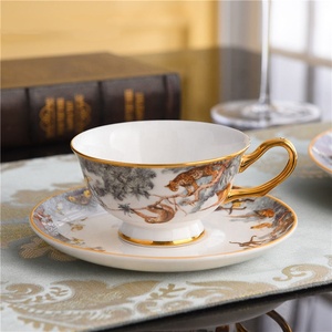 Wholesale Ceramic 4 Piece Tableware Set Fine Bone Plate and <b>Mug</b> Dinner Set Bone China Jungle Set - Product Image 4