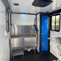 Nouvelle Camionnette Professionnelle de Toilettage Mobile pour Animaux de Compagnie, Remorque de Toilettage pour Chiens et Chats avec Intérieur en Acier Inoxydable, Compartiments Isolés et Générateur