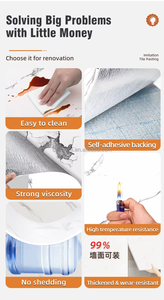 สติกเกอร์ติดผนังลายหินอ่อน 3 <span class=keywords><strong>มิติ</strong></span> คุณภาพสูง ขนาดใหญ่ กันน้ำ ทันสมัย สำหรับตกแต่งผนัง - Product Image 5