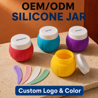Ensemble de flacons de voyage en silicone, lot de 4, 50 ml, pliables, rechargeables, de qualité alimentaire, écologiques, pots pour soins de la peau, organiseur de pilules, récipient pour crème