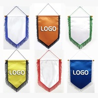 Mini voiture fenêtre suspendus décoration Haïti drapeau haute qualité Double face Satin tissu drapeaux Football Club équipe fanion