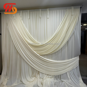 Tissu de fond en soie blanche sur mesure SMOOTH pour décorations de scène de mariage - Product Image 5