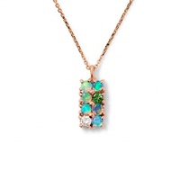 Collier Maimang personnalisé de luxe en argent sterling 925 plaqué or 18 carats avec opale, diamant et treillis pour femmes
