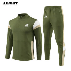 Ensembles de survêtements de football personnalisés, de qualité professionnelle, en maille respirante à séchage rapide, durables, à coupe structurée, anti-UV, pour l'été et l'automne, pour les académies - Product Image 1