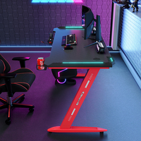 Table d'ordinateur de bureau moderne YZ, noire, en forme de Z, bureau de jeu pour les joueurs