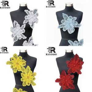 ラインストーン,刺繍レースアップリケダンス衣装装飾,衣料品アクセサリー,ステッカー花,結婚式 - Product Image 1