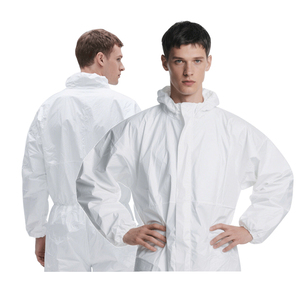 헤비 듀티 화학 Hazmat 세트 정전기 방지 방수 통기성 일회용-hazmat-세트 미세 다공성 백색 보호 전체 - Product Image 2