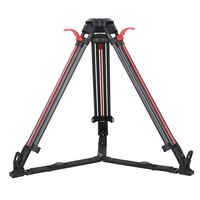 Trépied professionnel Jiepai V6 2026 pour caméscope, robuste, en fibre de carbone, avec verrouillage à un clic, pour tournage de films