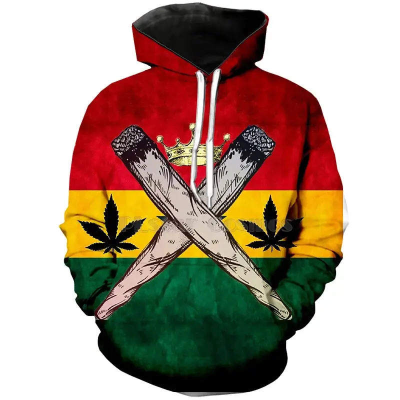 Áo Hoodie & Áo Nỉ Nam Áo Nỉ Phong Cách Áo Hoodie Cần Thiết Màu Vàng Cỏ Dại Áo Hoodie 3D Ngoại Cỡ Tùy Chỉnh Rasta Unisex