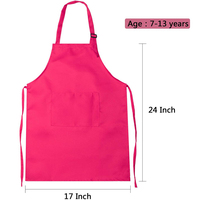 Pochettes durables en coton et Polyester, 4 pièces, tabliers colorés, ajustables, pour Chef, cuisine pour enfants, vente en gros