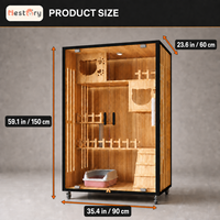 Vente en gros de villa pour chat moderne de luxe en bois massif, maisonnette d'intérieur pour animaux, cage, structure d'escalade, respirante, imperméable, chaude, plusieurs tailles