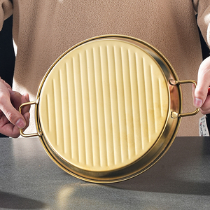 Plato para <span class=keywords><strong>Pizza</strong></span> de acero inoxidable para horno, plato profundo para <span class=keywords><strong>Pizza</strong></span>, 6,5/7,5/8,5 pulgadas, platos de Metal para <span class=keywords><strong>Pizza</strong></span> para parrilla con mango - Product Image 5
