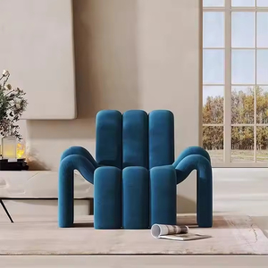 Fauteuil simple en tissu au design nordique créatif, chaise araignée, pour salon et hôtel, personnalisable, chaise décontractée irrégulière - Product Image 4