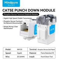 Connecteur RJ45 Keystone Mindpure Cat6A en alliage de zinc, blindé STP 10 Gbit/s, sans outil, plaqué or 6U pour centre de données