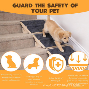 Nouvelle rampe/escalier pliable en bois pour chiens et animaux de petite taille, utilisable en extérieur. - Product Image 3