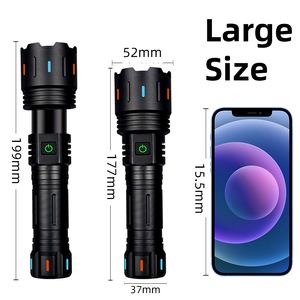 Lampe torche tactique EDC puissante et étanche, rechargeable, LED, avec batterie 18650, corps en alliage d'aluminium, pour la chasse - Product Image 2