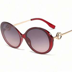 Gafas de Sol Ovaladas Vintage de Moda 2020 con Logotipo Personalizado, Gafas de Sol de Ojo de Gato Rojas UV400 para Mujer - Product Image 2