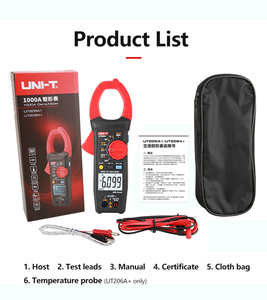 UNI-T UT205A+ เครื่องวัดแคลมป์มิเตอร์แบบพกพา อัตโนมัติ แสดงค่า True RMS หน้าจอ LCD ขนาดเล็ก สำหรับงานอุตสาหกรรม - Product Image 3