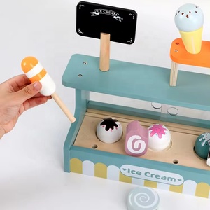 Juego de cocina de simulación, bandeja de helado Montessori, juego de simulación, juguete de madera, cono de helado, <span class=keywords><strong>juguetes</strong></span> de comida <span class=keywords><strong>para</strong></span> niños, educativo preescolar - Product Image 6