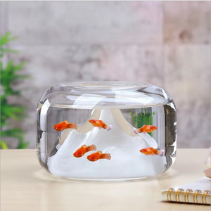 Youpin — Aquarium en verre transparent à conception Fuji, bol de poisson rouge, vitre créatif pour montagne, neige - Product Image 6