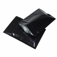 Logo personnalisé noir fermeture éclair feuille d'aluminium mylar sac thermoscellé refermable auto-scellant alimentaire café thé collation stockage emballage pochette