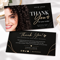 Cartes de remerciement personnalisées pour commande, impression offset en gros, pour paquets de perruques
