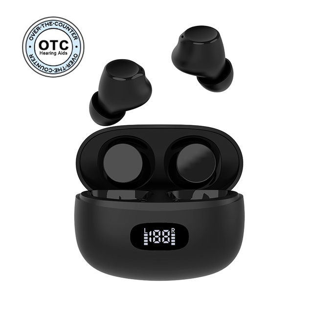 Professional ITE Devices Mini Rechargeable 16-Channel Digital Hearing Aids for Seniors-Rosa Rugosa G102D