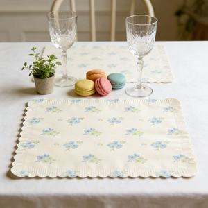 Napperons de table jetables écologiques modernes à motifs floraux en <span class=keywords><strong>dentelle</strong></span> pour pique-nique, fête, dîner à la maison – Vente en gros - Product Image 4