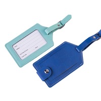 Ensemble de porte-passeport et d'étiquettes de bagage, étiquettes de bagage vierges en cuir PU avec logo personnalisé, vente en gros
