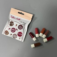 6 couleurs/boîte, mini rouge à lèvres mignon, mat, velours, capsule, rouge à lèvres imperméable, cadeau cosmétique, rouge à lèvres longue durée, facile à appliquer