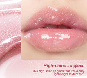 Brillo Labial Vegano Hidratante No Pegajoso con Brillo Luminoso, Lápiz Labial Líquido de Larga Duración con Destellos y Aceite Labial de Alto Brillo - Product Image 4