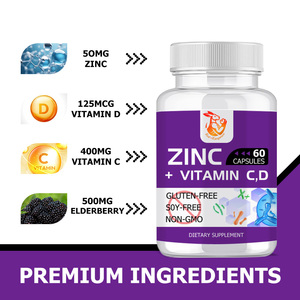Compléments alimentaires naturels à base de plantes les plus vendus : Capsules de Zinc, Vitamine C et D avec Enzyme de Sureau pour la Fonction du Zinc – Compléments Diététiques - Product Image 2