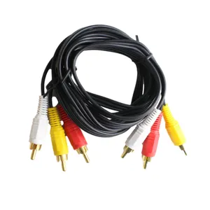 Adaptateur prise mâle, convertisseur Audio-câble AV vidéo, câble de 3 RCA à 3 RCA, 1M-20m
